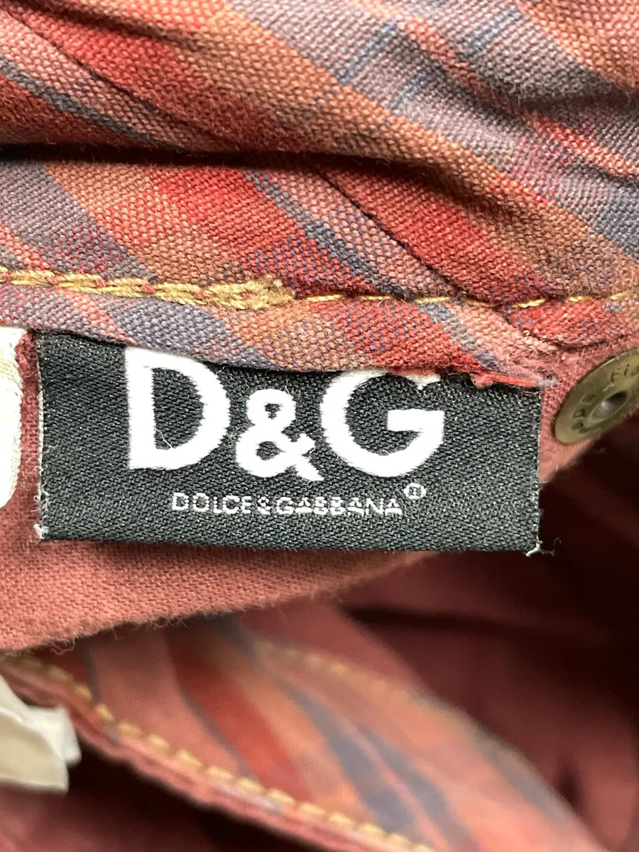 2000s Dolce & Gabbana Burgundy Multi-Pocket Plaid Waistband Shorts wCJXVTGI 13