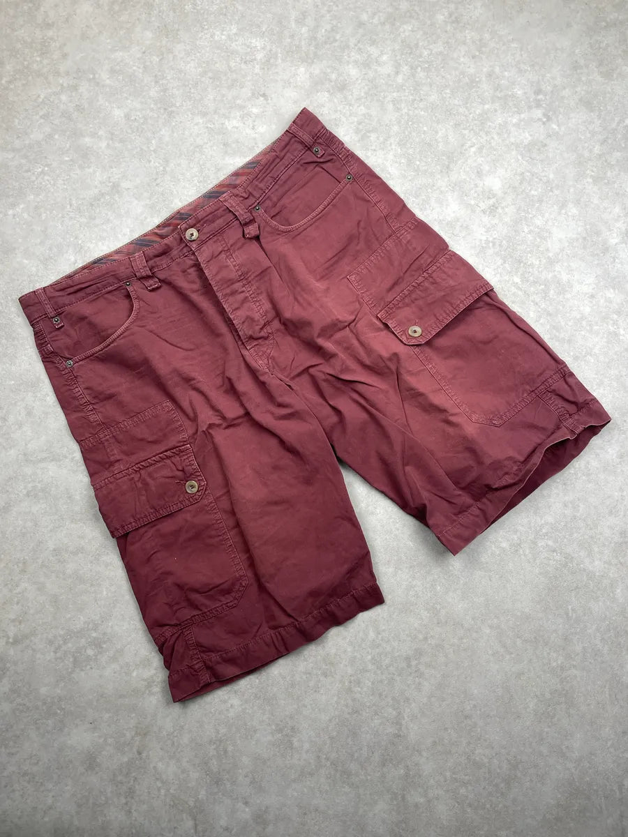 2000s Dolce & Gabbana Burgundy Multi-Pocket Plaid Waistband Shorts wCJXVTGI 4