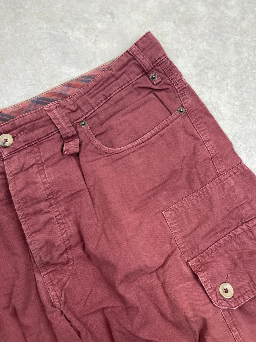 2000s Dolce & Gabbana Burgundy Multi-Pocket Plaid Waistband Shorts wCJXVTGI 7