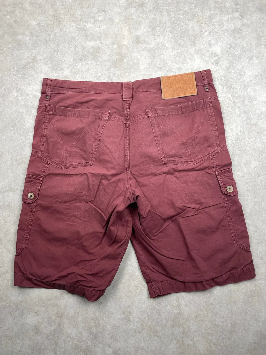 2000s Dolce & Gabbana Burgundy Multi-Pocket Plaid Waistband Shorts wCJXVTGI 5