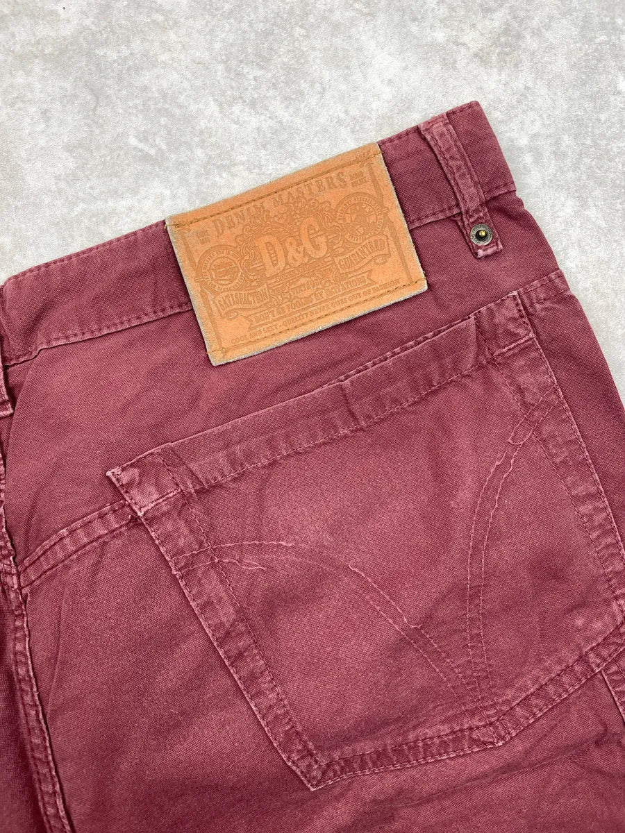2000s Dolce & Gabbana Burgundy Multi-Pocket Plaid Waistband Shorts wCJXVTGI 8