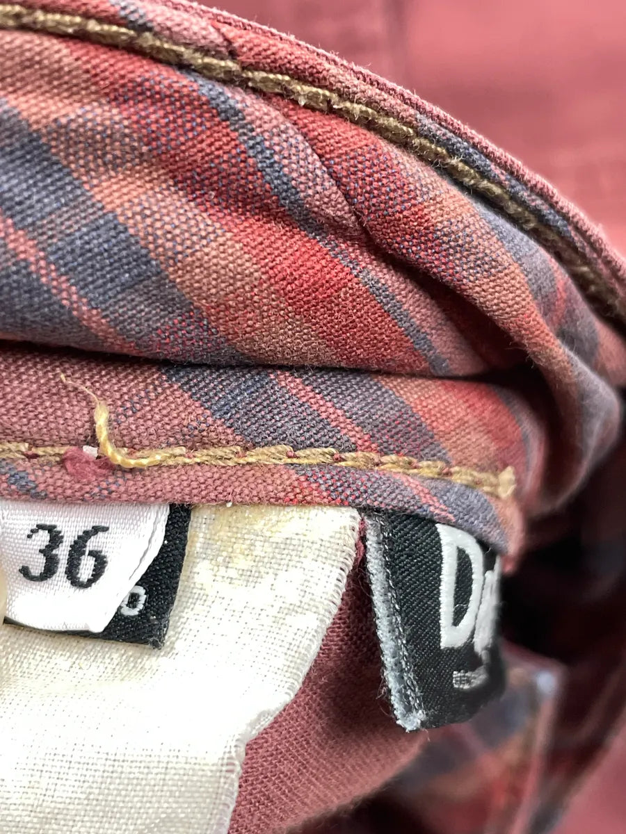 2000s Dolce & Gabbana Burgundy Multi-Pocket Plaid Waistband Shorts wCJXVTGI 12