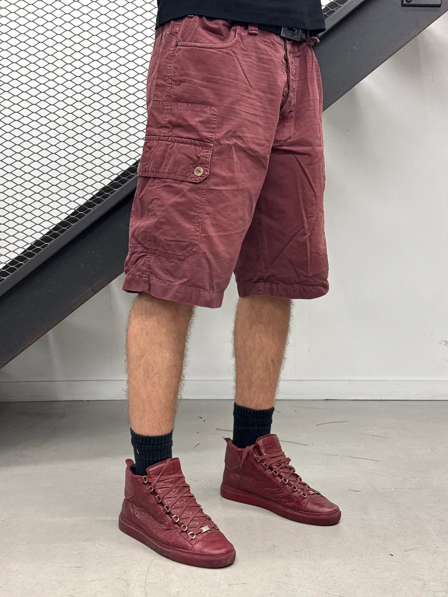 2000s Dolce & Gabbana Burgundy Multi-Pocket Plaid Waistband Shorts wCJXVTGI 0