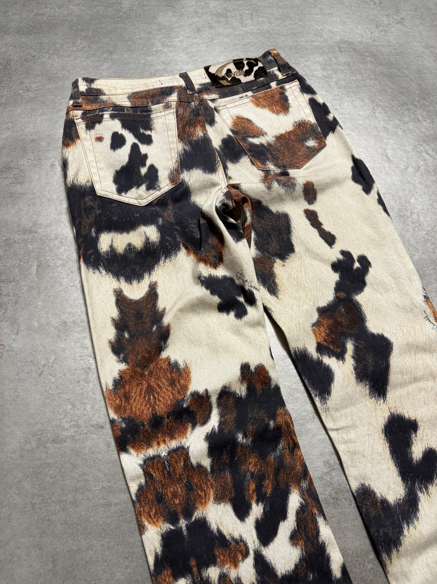 AW2006 Cavalli Caw Print Effect Creamy Pants (XS/S) - 5