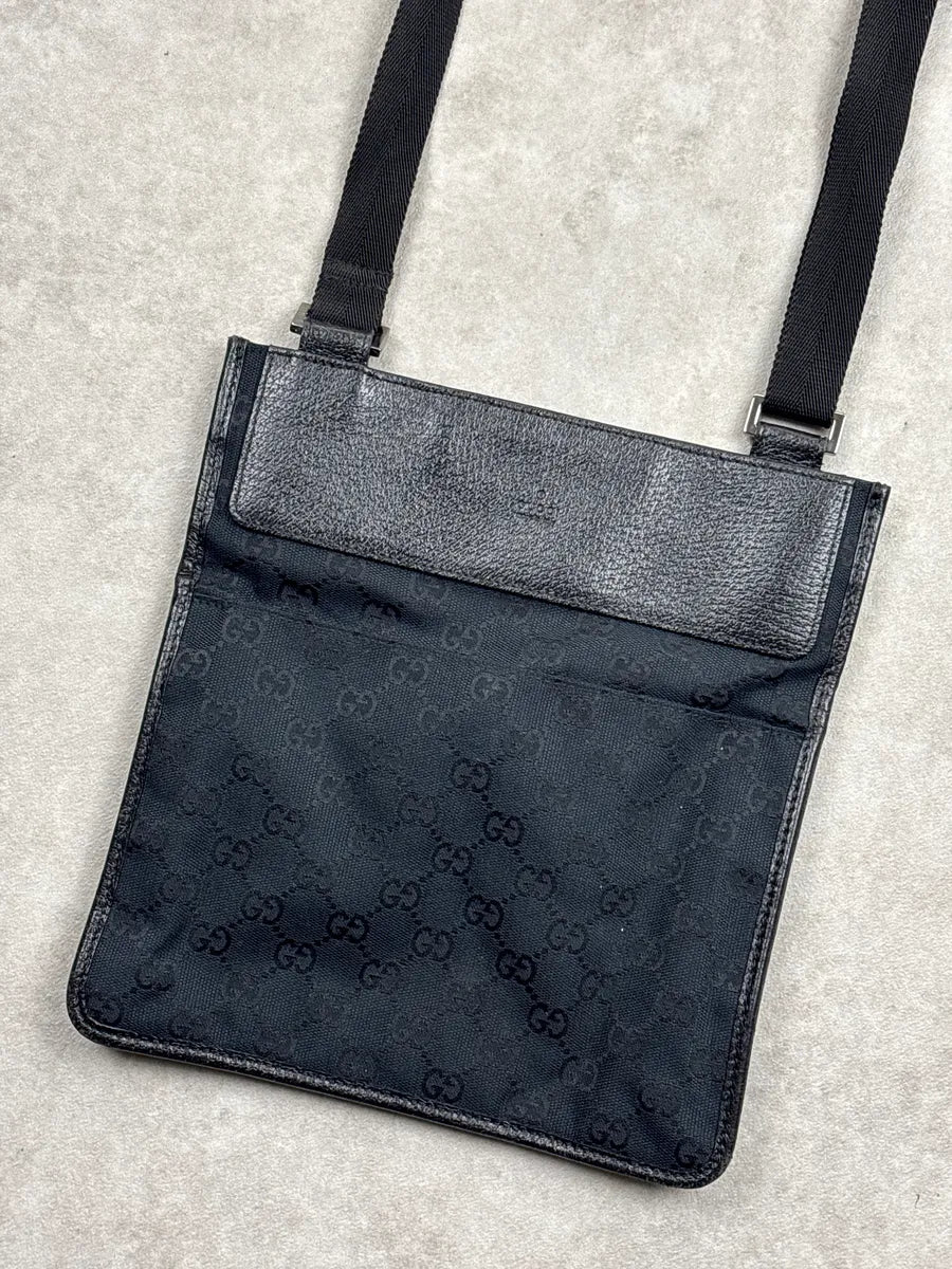 Gucci Black Canvas GG Monogram Crossbody Bag wEWQOLId 4