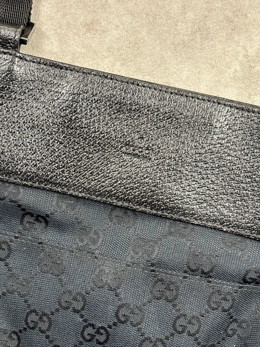 Gucci Black Canvas GG Monogram Crossbody Bag wEWQOLId 5