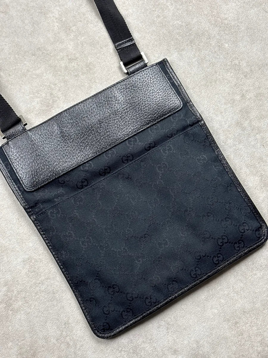 Gucci Black Canvas GG Monogram Crossbody Bag wEWQOLId 8