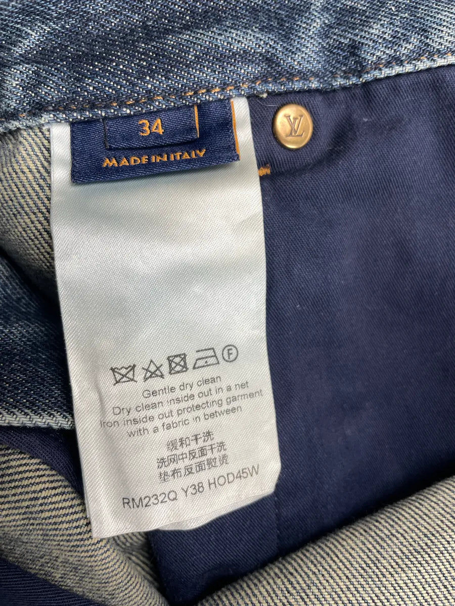 AW2023 Louis Vuitton Blue Denim Monogram Carpenter Jeans wEpFMSCp 12