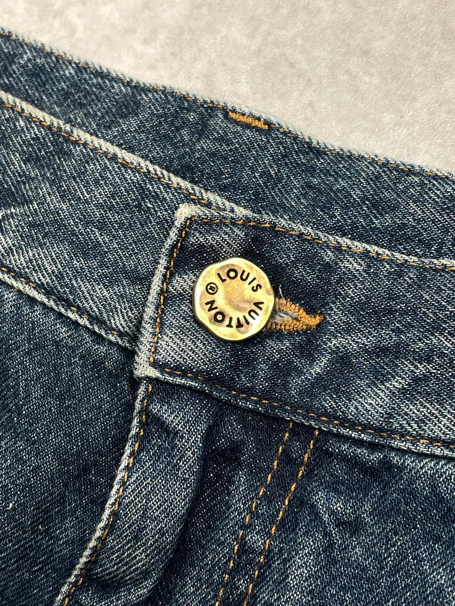 AW2023 Louis Vuitton Blue Denim Monogram Carpenter Jeans wEpFMSCp 11