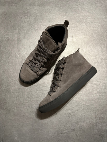 Balenciaga Arena Grey Suede High Leather Shoes (40) - 2