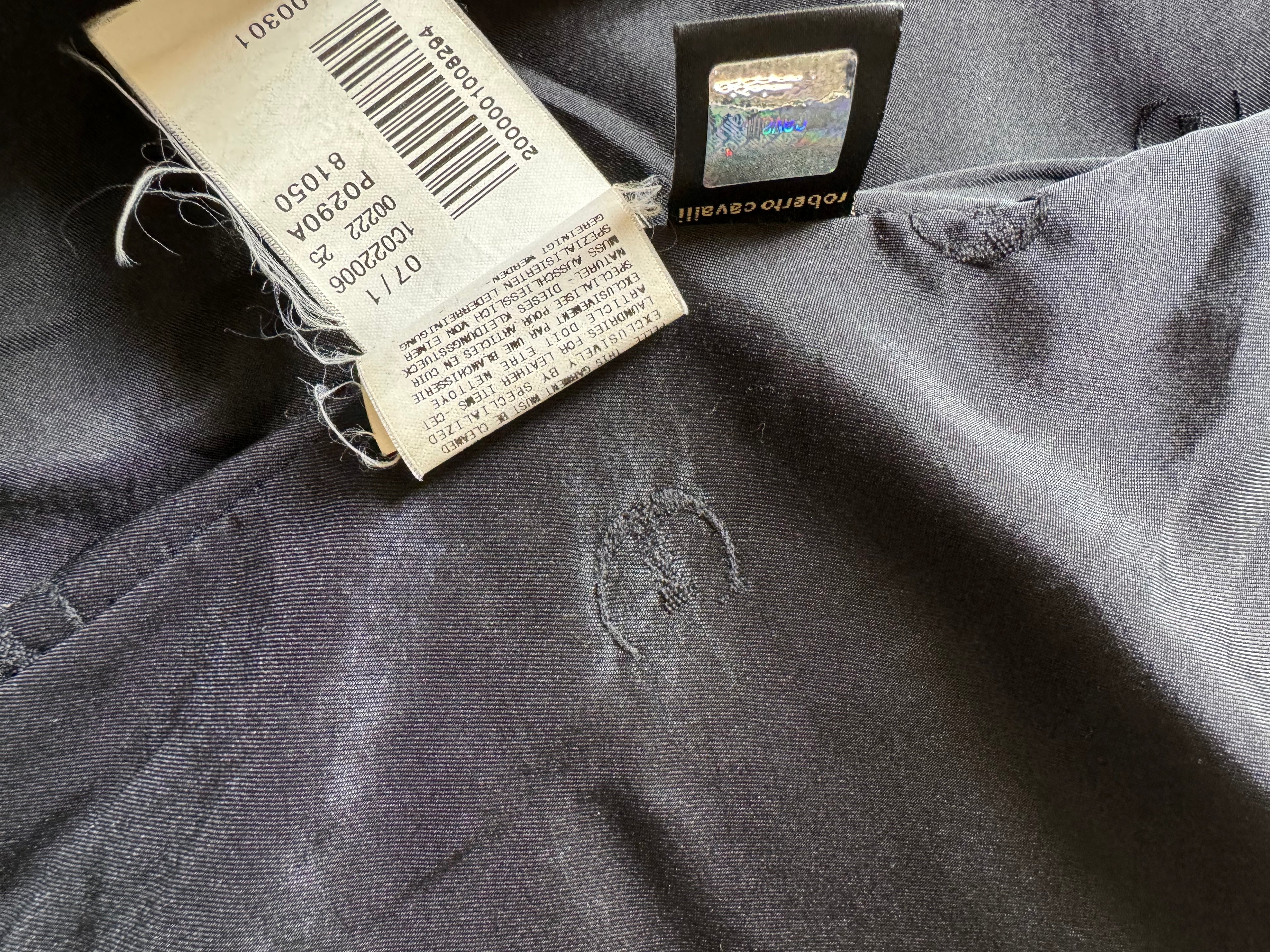 SS2007 Cavalli Black Premium Charismatic Leather Jacket (L) - 6