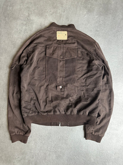 SS2003 Dolce & Gabbana Multi Pockets Cargo Brown Bomber Jacket (L) - 2