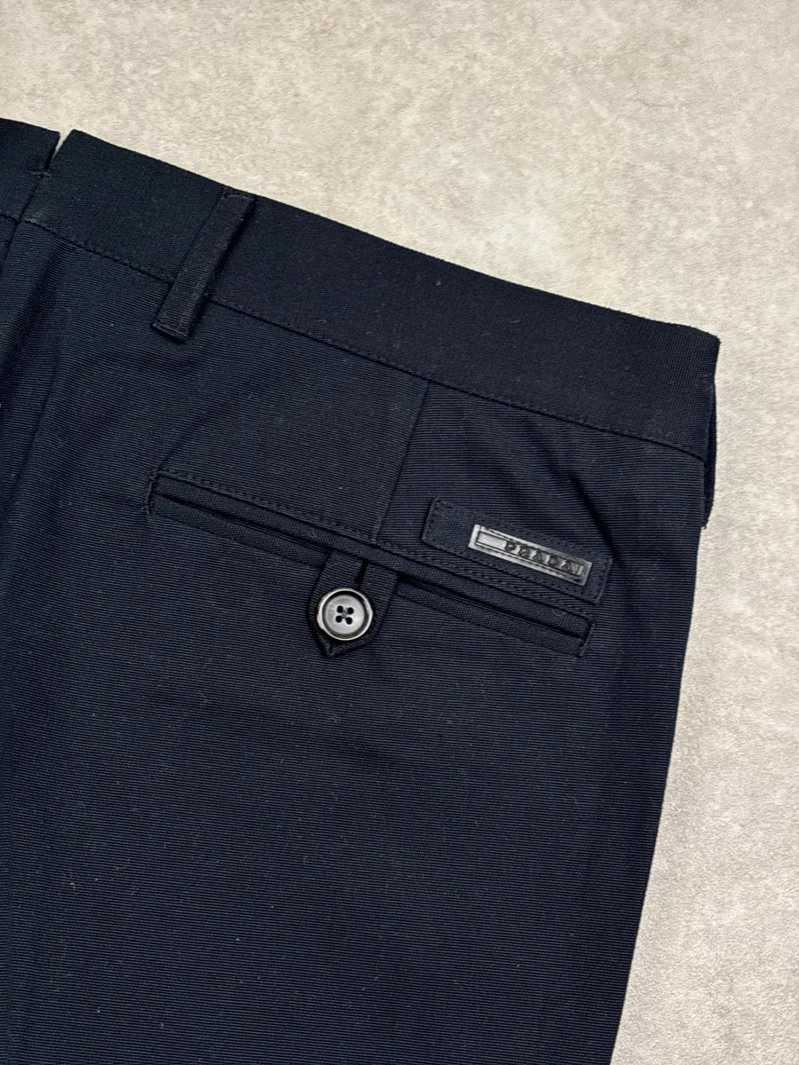SS2011 Prada Dark Navy Logo Straight Leg Pants wKYkXtPh 12