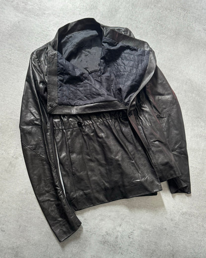 SS2014 Rick Owens Black Futuristic Leather Jacket (S) - 6