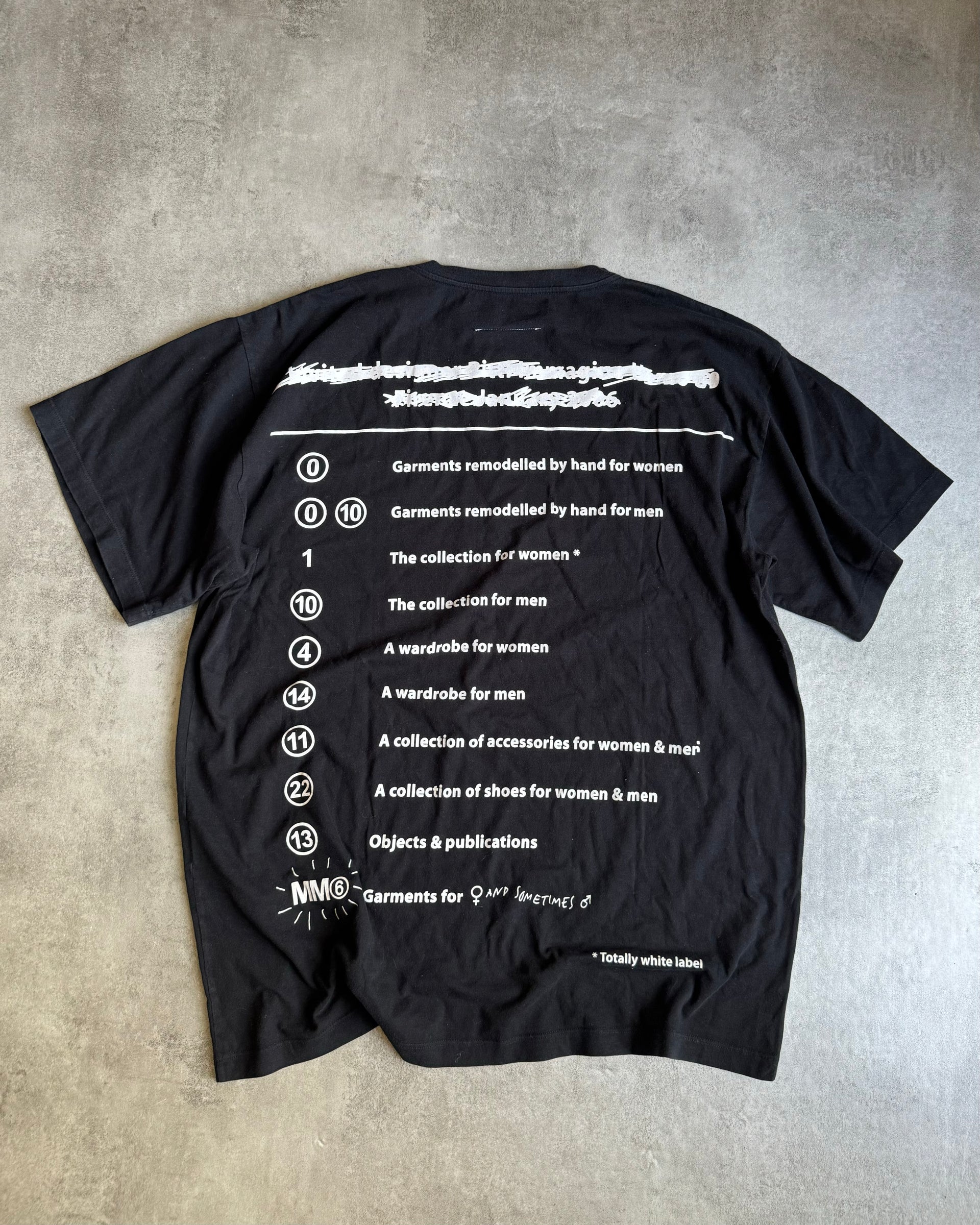 SS2018 Maison Margiela MM6 Black Introspection Tee-Shirt (L