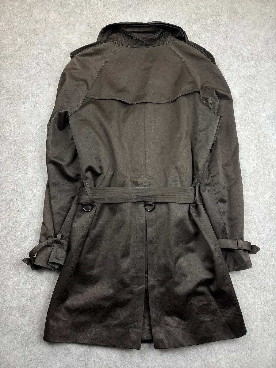 Burberry Prorsum Dark Khaki Belted Double-Breasted Coat wTRtNjhW 4