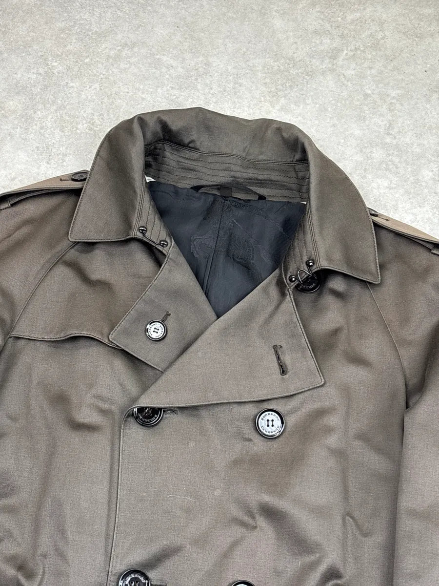 Burberry Prorsum Dark Khaki Belted Double-Breasted Coat wTRtNjhW 5