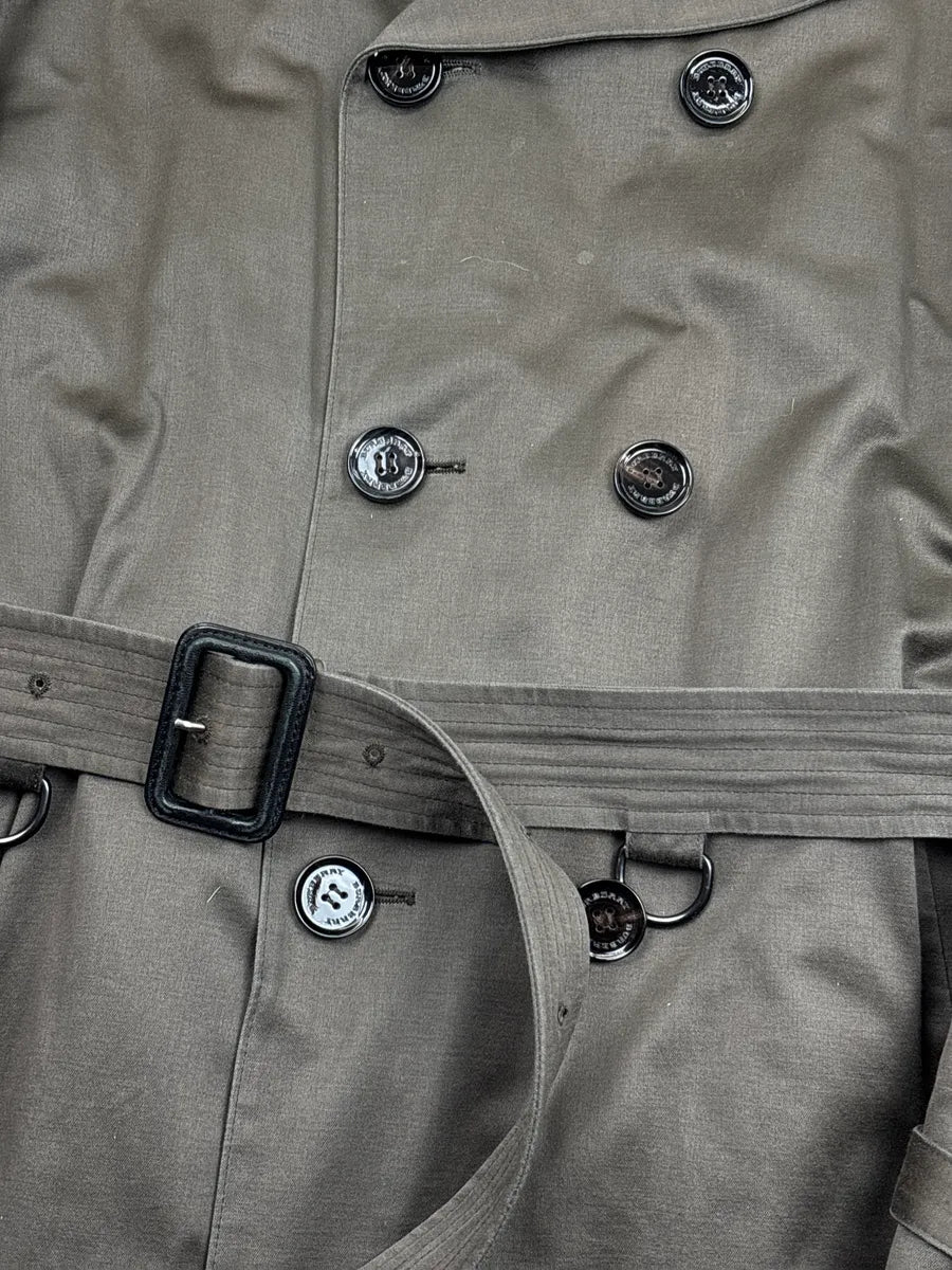 Burberry Prorsum Dark Khaki Belted Double-Breasted Coat wTRtNjhW 7