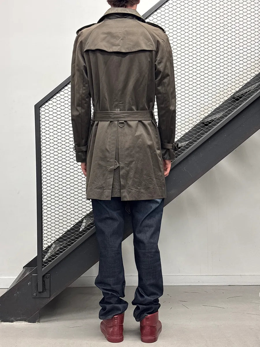 Burberry Prorsum Dark Khaki Belted Double-Breasted Coat wTRtNjhW 2