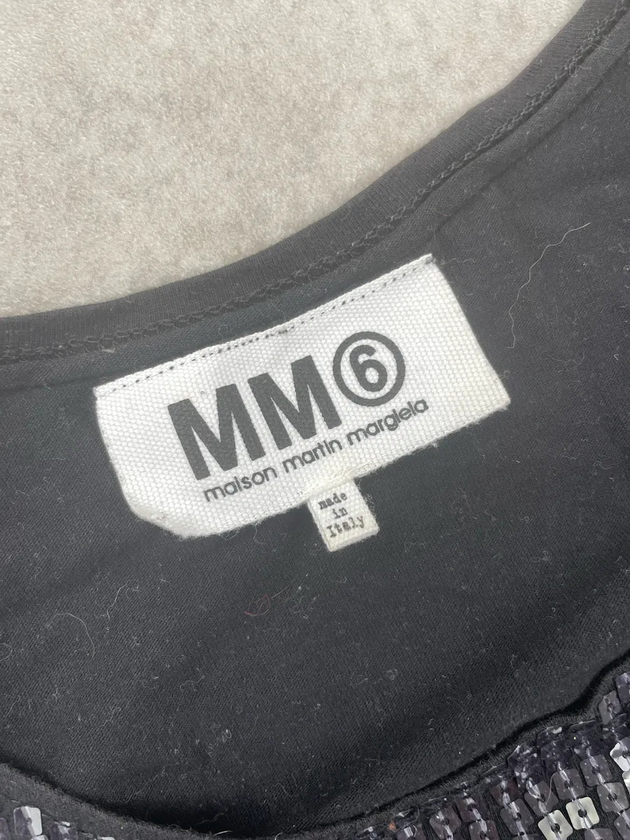 AW2012 MM6 Maison Martin Margiela Black Portrait Sequined Top wVjogmzw 7