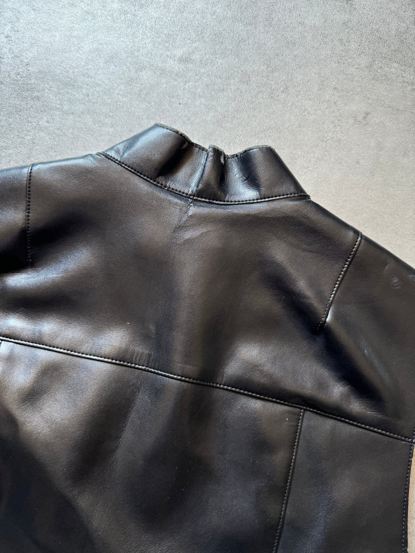 Dries Van Noten Black Leather Sleeveless jacket (XS) - 5