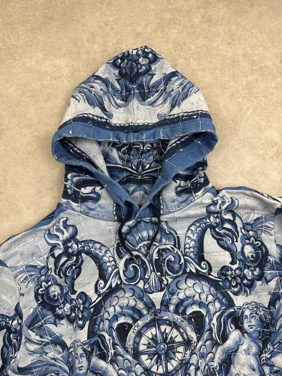 SS2014 Dolce & Gabbana Blue Poseidon Baroque Nautical Compass Hoodie wYhzxACZ 5