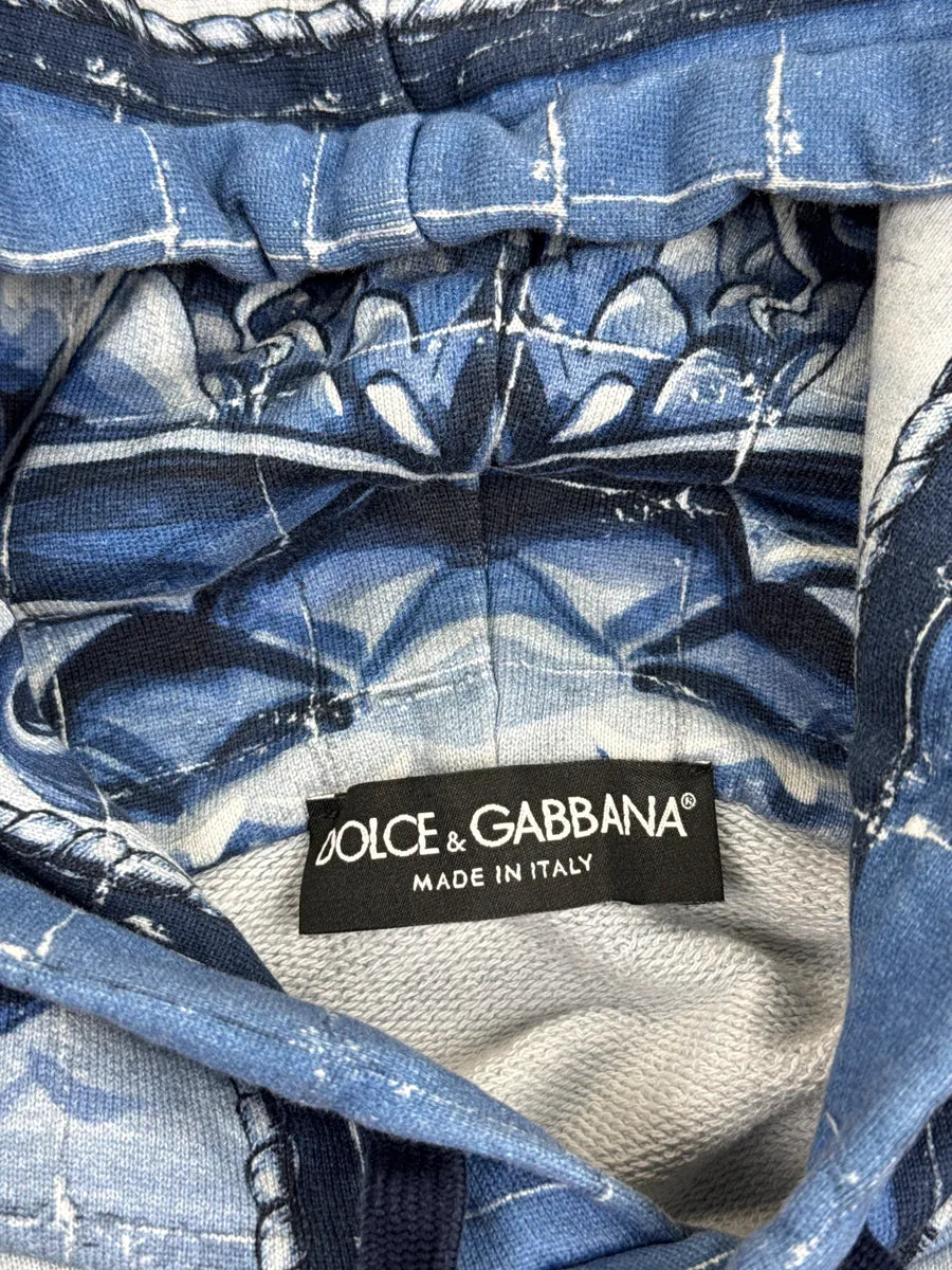 SS2014 Dolce & Gabbana Blue Poseidon Baroque Nautical Compass Hoodie wYhzxACZ 10