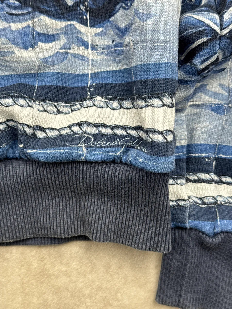 SS2014 Dolce & Gabbana Blue Poseidon Baroque Nautical Compass Hoodie wYhzxACZ 6
