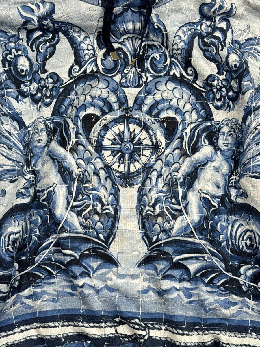 SS2014 Dolce & Gabbana Blue Poseidon Baroque Nautical Compass Hoodie wYhzxACZ 7