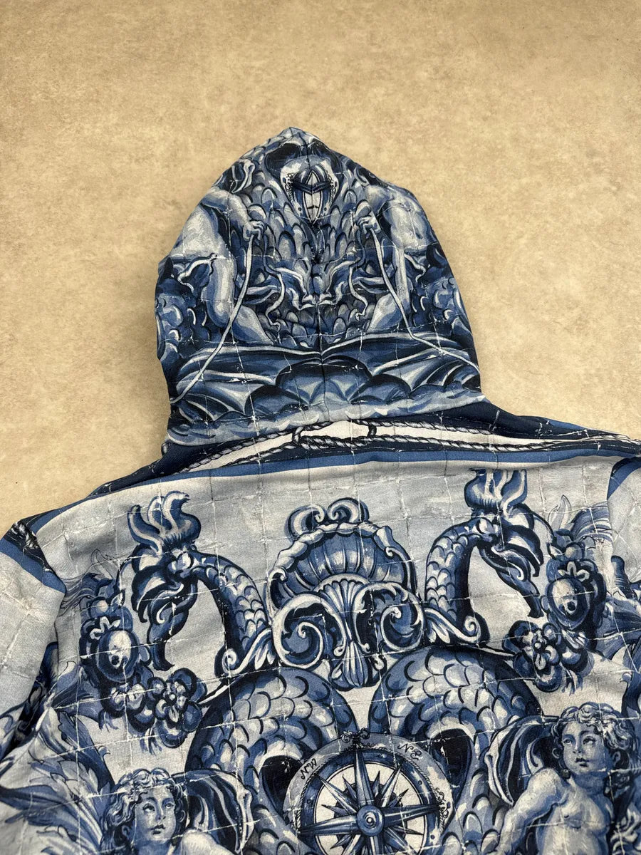 SS2014 Dolce & Gabbana Blue Poseidon Baroque Nautical Compass Hoodie wYhzxACZ 9