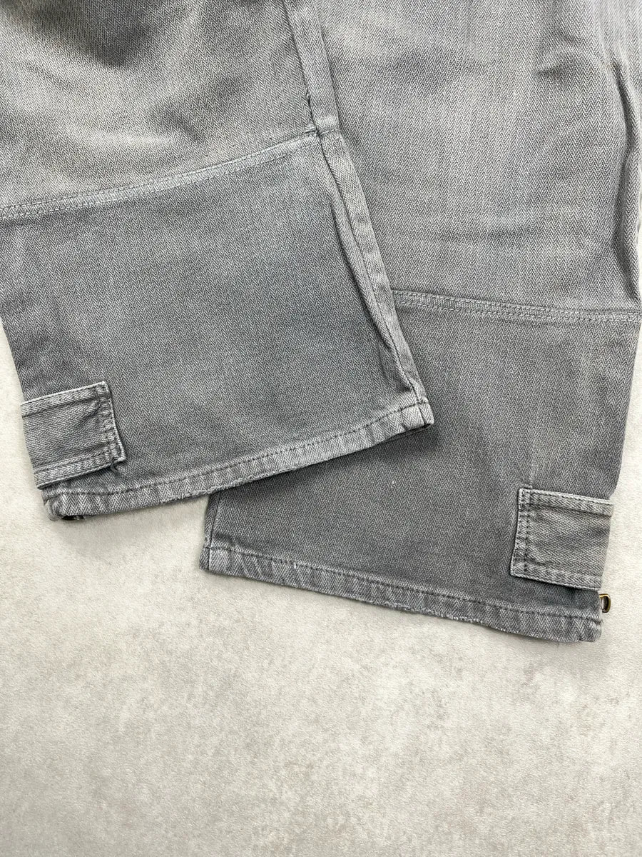 AW2003 Dolce & Gabbana Grey Denim Cargo Zip Cuff Jeans wZRMOMXY 7