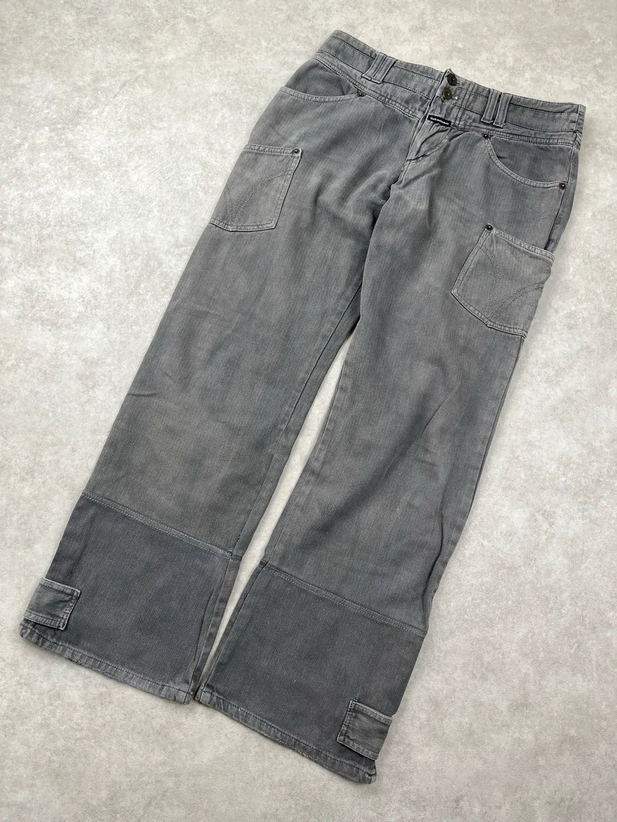 AW2003 Dolce & Gabbana Grey Denim Cargo Zip Cuff Jeans wZRMOMXY 8