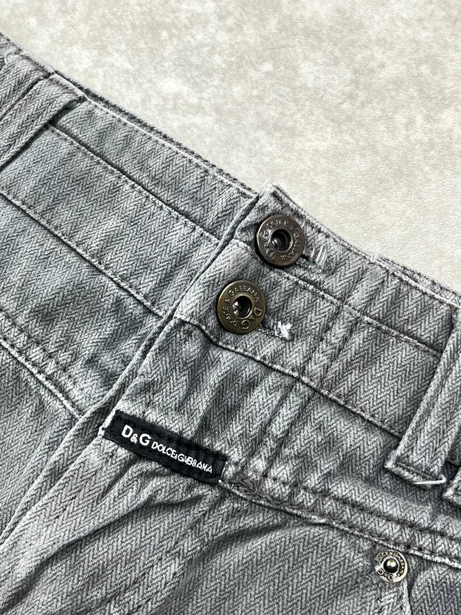 AW2003 Dolce & Gabbana Grey Denim Cargo Zip Cuff Jeans wZRMOMXY 10
