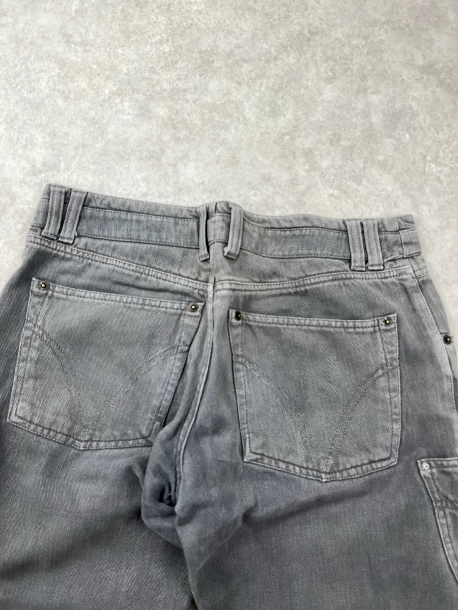 AW2003 Dolce & Gabbana Grey Denim Cargo Zip Cuff Jeans wZRMOMXY 6