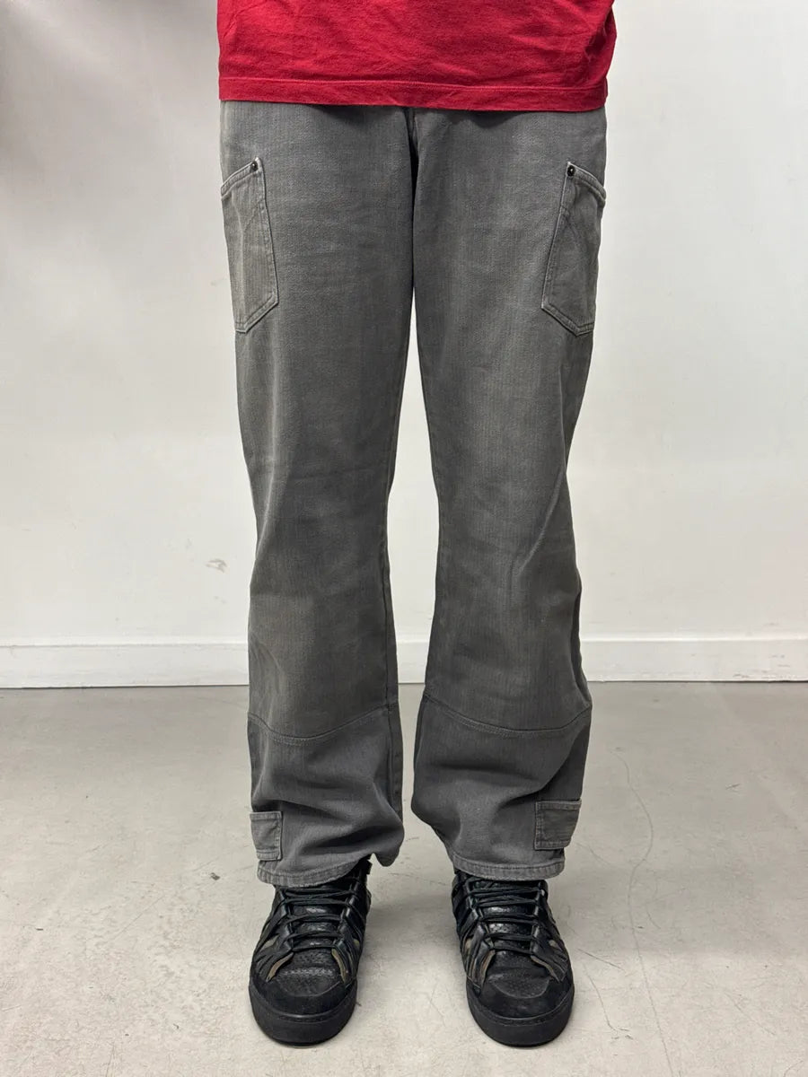 AW2003 Dolce & Gabbana Grey Denim Cargo Zip Cuff Jeans wZRMOMXY 1