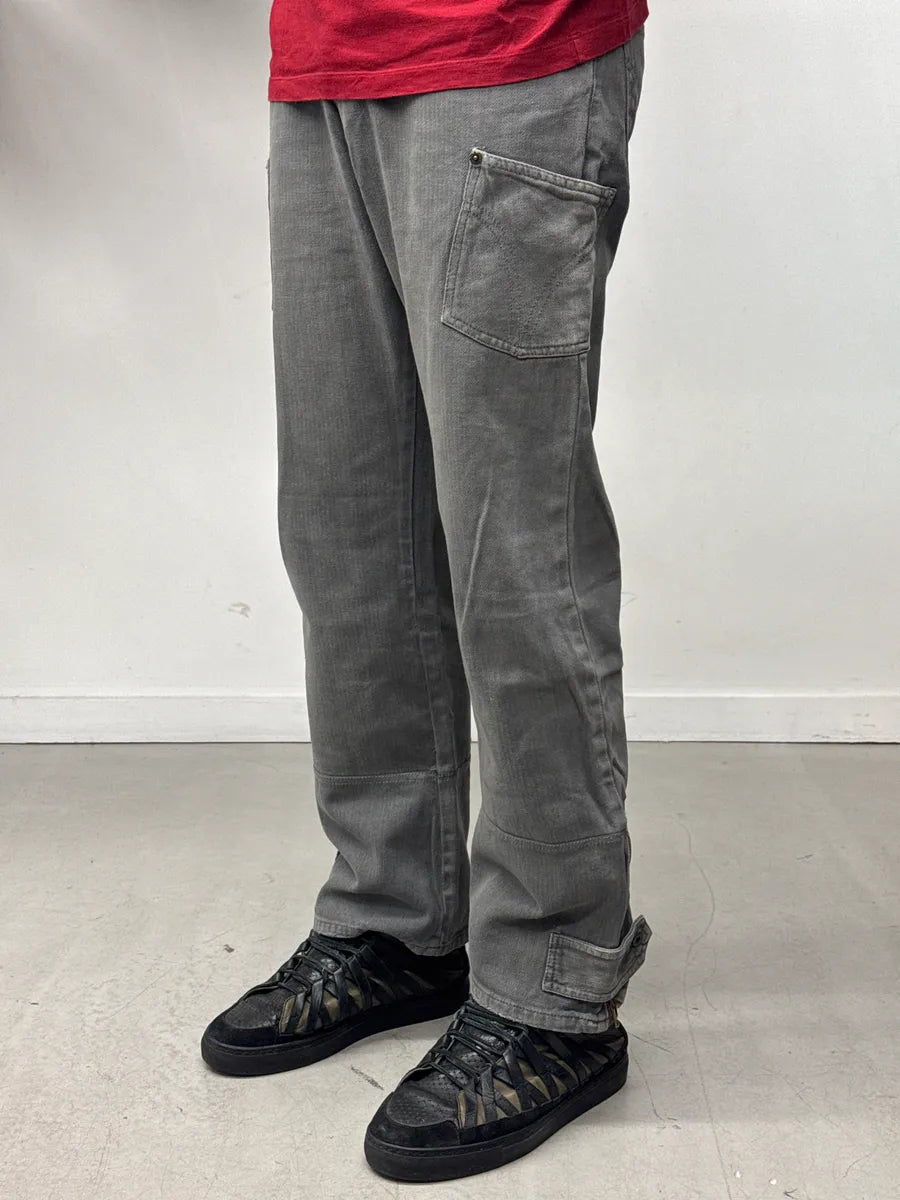 AW2003 Dolce & Gabbana Grey Denim Cargo Zip Cuff Jeans wZRMOMXY 2