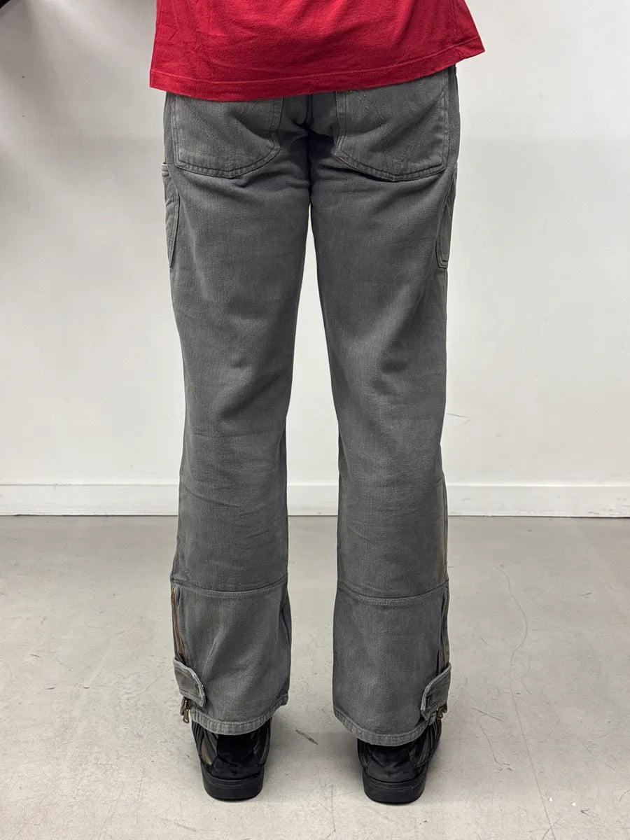 AW2003 Dolce & Gabbana Grey Denim Cargo Zip Cuff Jeans wZRMOMXY 3