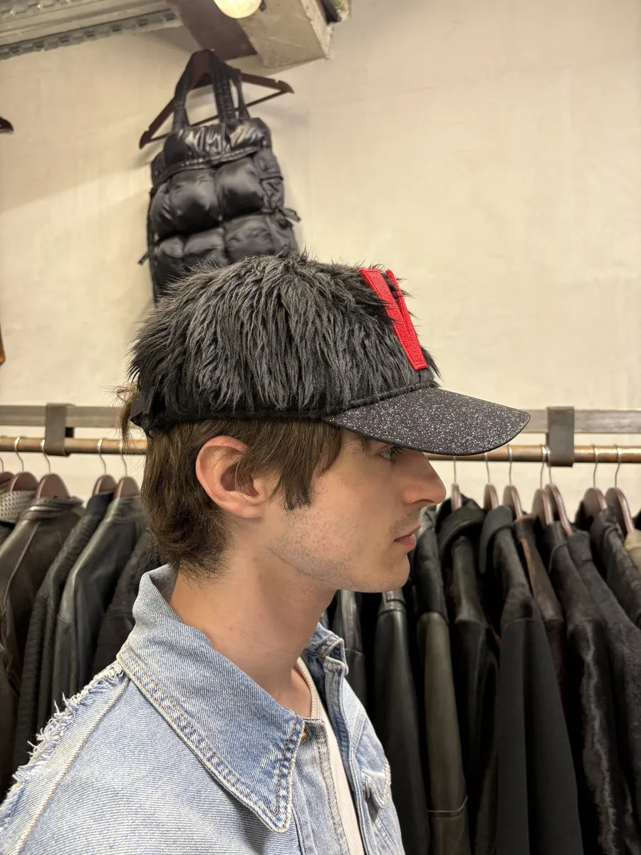 Walter Van Beirendonck Black Plushed Wild Cap – Dolce Vita Hub