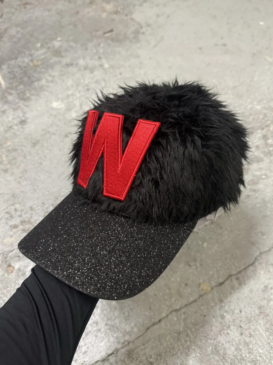 Walter Van Beirendonck Black Plushed Wild Cap – Dolce Vita Hub