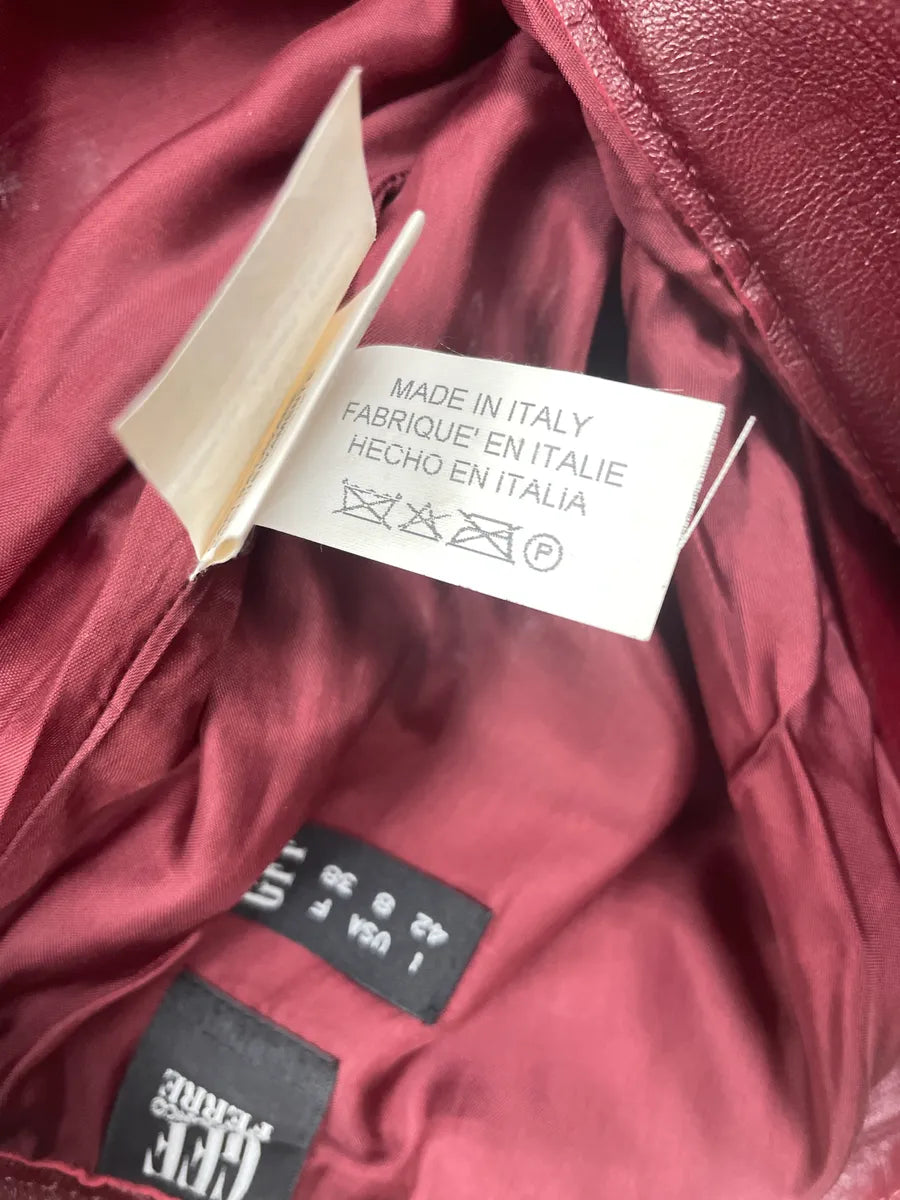 2000s Gianfranco Ferré Burgundy Leather High Waist Bootcut Pants wbQEysDy 12