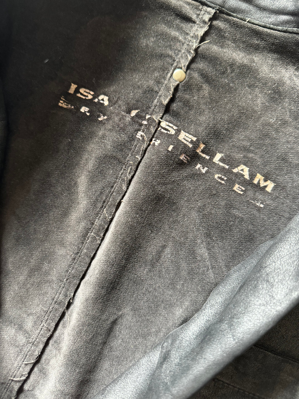 Isaac Sellam Experience Brut Shadow Dark Leather Trench Jacket (L) - 10