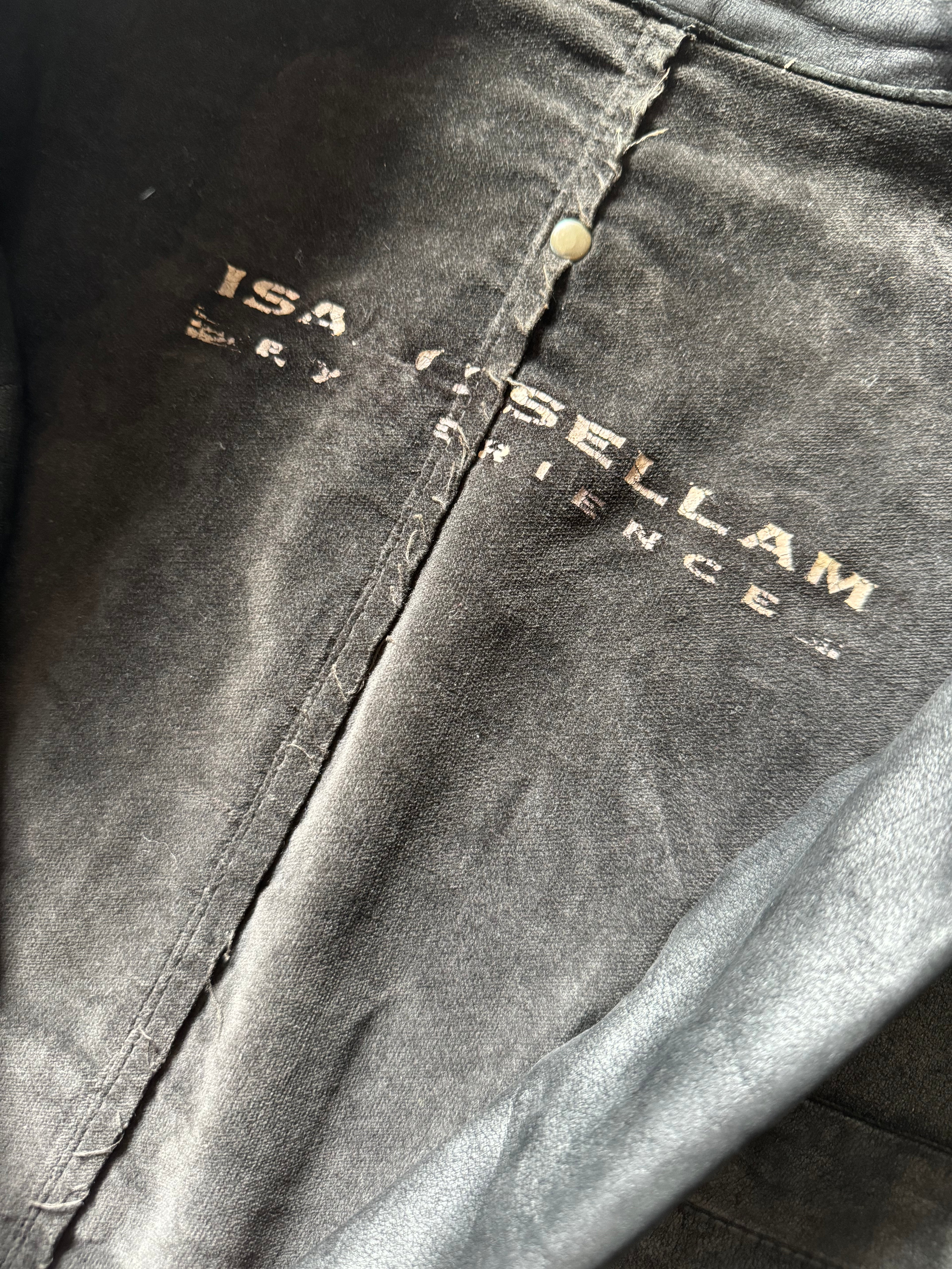 Isaac Sellam Experience Brut Shadow Dark Leather Trench Jacket (L) - 10