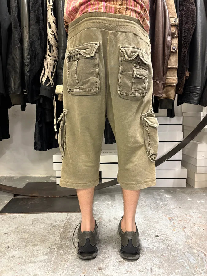FW2004 Dolce & Gabbana Cargo Olive Multi Pockets Bermuda Short jeRcmWn 3