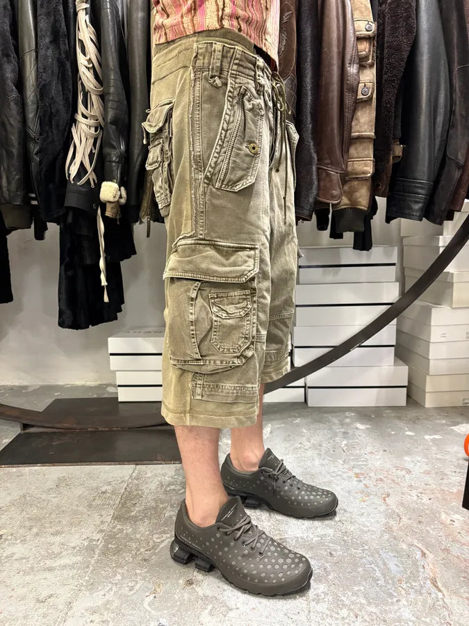 FW2004 Dolce & Gabbana Cargo Olive Multi Pockets Bermuda Short jeRcmWn 2