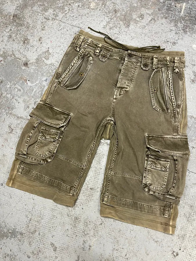 FW2004 Dolce & Gabbana Cargo Olive Multi Pockets Bermuda Short jeRcmWn 4