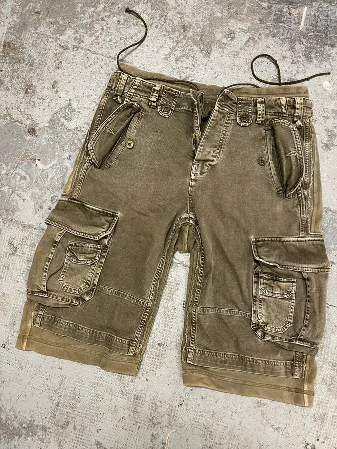 FW2004 Dolce & Gabbana Cargo Olive Multi Pockets Bermuda Short jeRcmWn 5