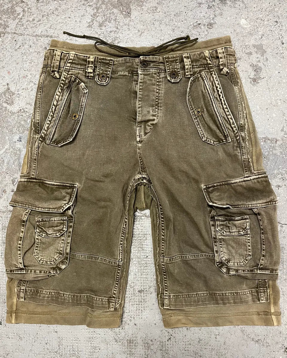 FW2004 Dolce & Gabbana Cargo Olive Multi Pockets Bermuda Short jeRcmWn 0
