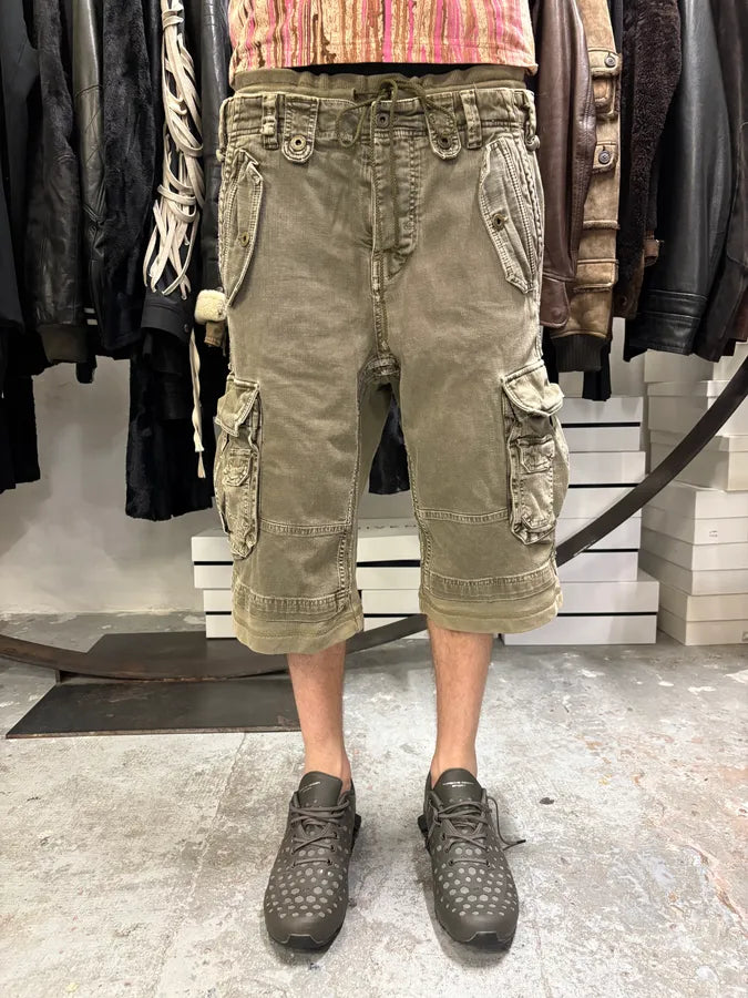 FW2004 Dolce & Gabbana Cargo Olive Multi Pockets Bermuda Short jeRcmWn 1