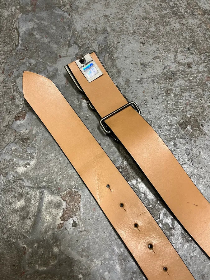 2000s Dolce & Gabbana Propaganda Buckle Navy Leather Belt (OS) HWYhPui 6