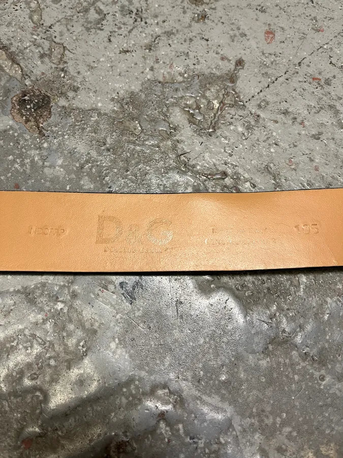 2000s Dolce & Gabbana Propaganda Buckle Navy Leather Belt (OS) HWYhPui 7